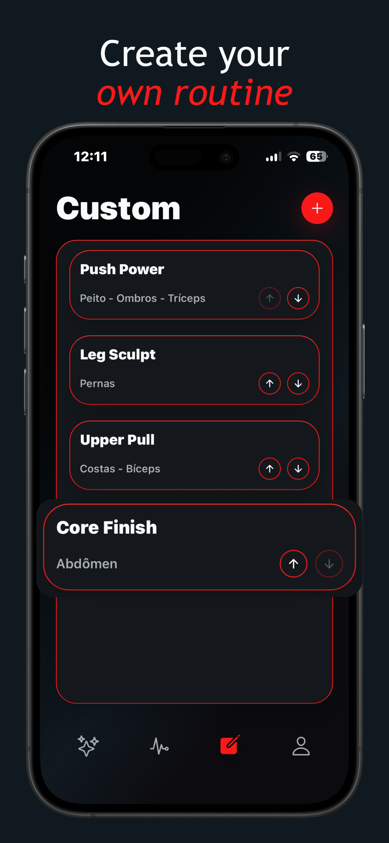 Forma exercise library filtered by equipment and muscle group