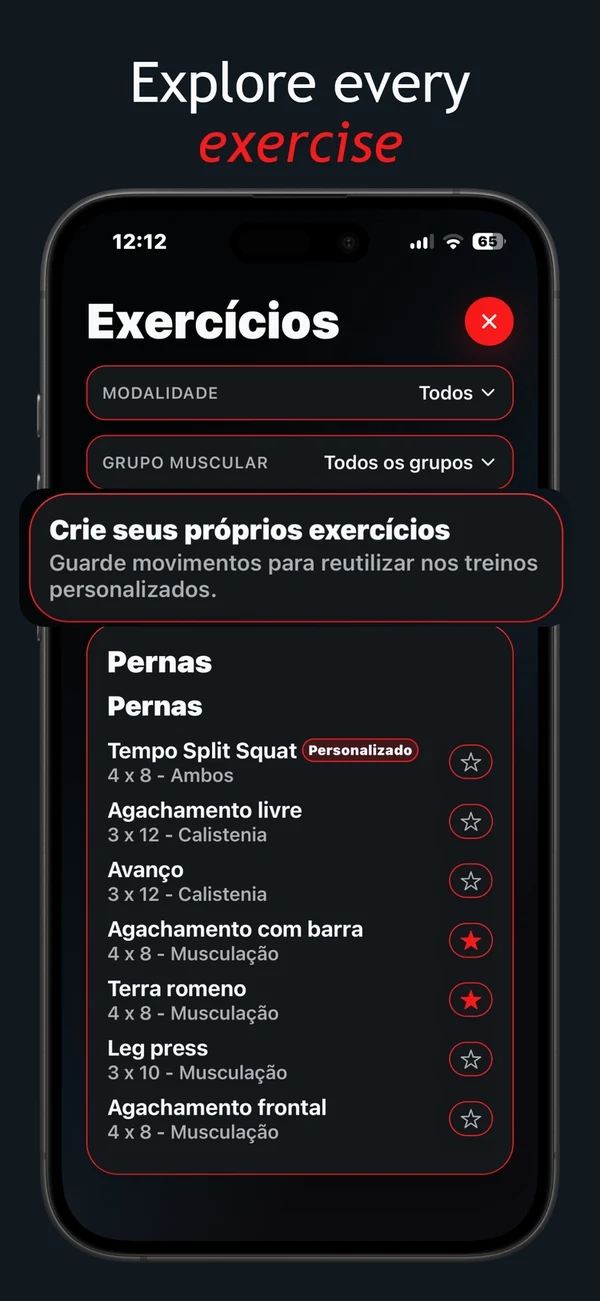 Forma progress tracking screen with sets, reps, and weight history